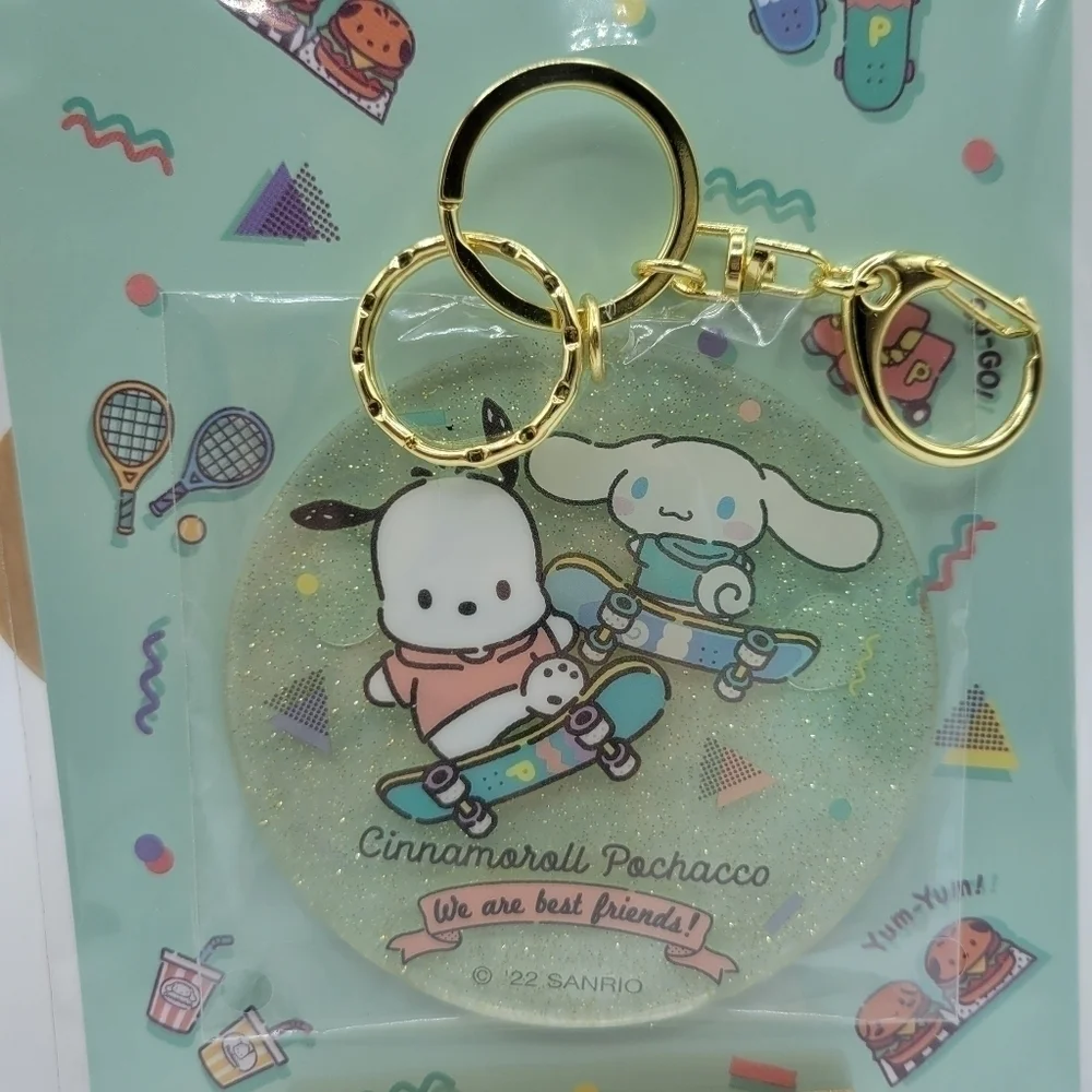 Sanrio Cinnamoroll Pochacco Round Acrylic Keychain
